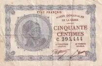 Saar 50 Centimes - National Mines of Saarland - Type 1920 - Serial C - P.1
