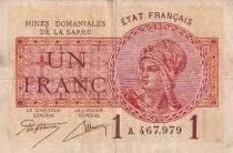 Saarland 1 Franc - National Mines of Sarre - Type 1920 - Serial B - P.2