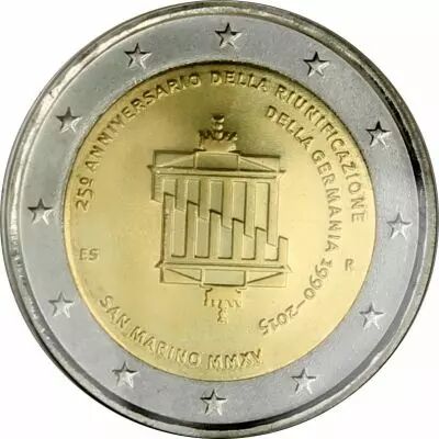 Saint-Marin 2 Euros Comm�mo. 2015 - R�unification allemande