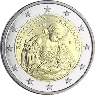Saint-Marin 2 Euros Comm�mo. SAINT MARIN 2021 - 450 ans de Caravage