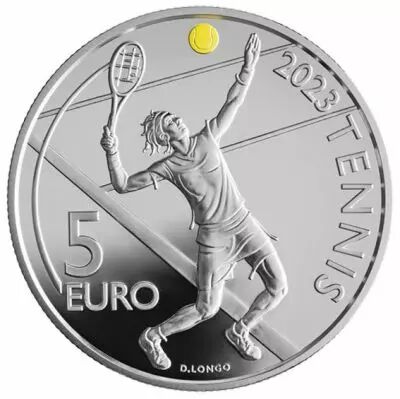 Saint-Marin 30 ans de l\'Open de Tennis de Saint Marin - 5 Euros Argent Couleur 2023