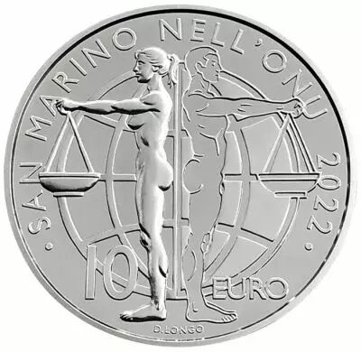Saint-Marin 30 ans de Saint-Marin � l\'ONU - 10 Euros Argent 2022