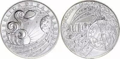 Saint-Marin 5 Euros - Ann�e internationale de l\'astronomie - 2009 - Argent