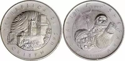 Saint-Marin 5 Euros - Gagarin 1961-2011 -2011 - Argent