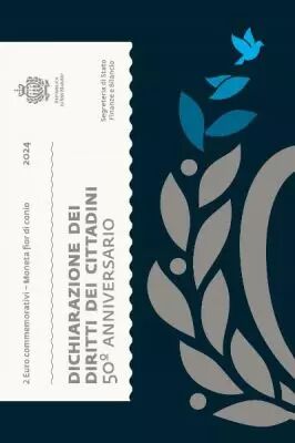 Saint-Marin 50 ans de la D�claration des droits du citoyen - 2 Euros Comm�mo 2024