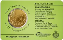 Saint-Marin Basilica del Santo - 50 centimes 2012 Coincard + Timbre