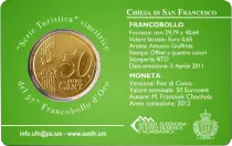 Saint-Marin Chiesa di San Francesco - 50 centimes 2012 Coincard + Timbre