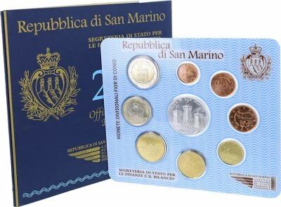 Saint-Marin Coffret BU Euro - 1 centime � 2 euros + 5 euros argent - Antonio Onofri - 2005