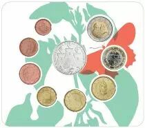 Saint-Marin Coffret BU Euro 2024 avec 5 ? Argent Papillon