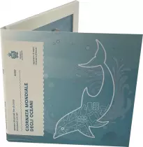 Saint-Marin Coffret BU Euro SAINT MARIN 2020 + 5 Euro Argent - Journ&eacute;e Mondiale des Oc&eacute;ans