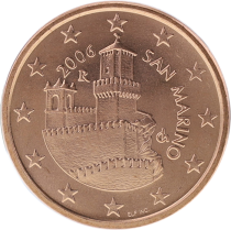 Saint-Marin Lot 1, 2 et 5 centimes 2006