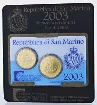 Saint-Marin Miniset 2 pi&egrave;ces 2003 Saint Marin - FDC sous blister