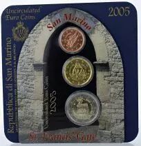 Saint-Marin Miniset 3 pi&egrave;ces 2005 Saint Marin - FDC sous blister