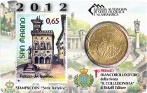 Saint-Marin Palazzo del Governo - 50 centimes 2012 Coincard + Timbre