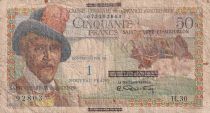 Saint Pierre & Miquelon 1 Nouveau franc sur 50 Francs - Belain d\'Esnambuc - 1960 - Série - H.30 - B+ - P.30b