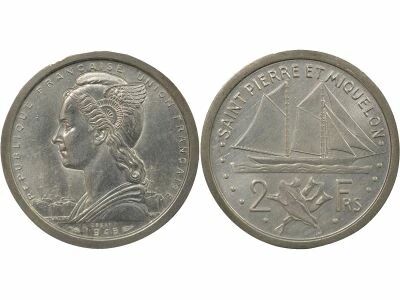 Saint Pierre & Miquelon 2 Francs, Piedfort - 1948 Paris