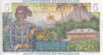 Saint Pierre & Miquelon 5 Francs - Bougainville - ND (1946) - Serial A.81 - P.22