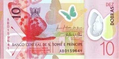 Saint Thomas and Prince 10 Dobras Butterfly - Bird- Polymer 2016 (2017)