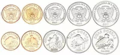 Saint Thomas and Prince Set of 5 Coins - 2017 - AU