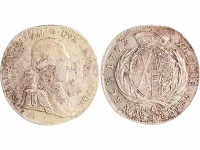 Sajonia 1/3 Thaler Friedrich Auguste - Armoiries