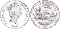 Salomon (îles) 1 Dollar Elisabeth II - Attaque de Pearl Harbor 1941 - 1991 - Argent