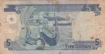 Salomonen 5 Dollars - Elizabeth II - Boat, mask - 1977