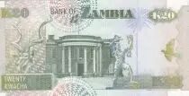 Sambia 20 Kwacha - Eagle - Gouv. Building - 1992 - P.36a