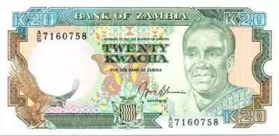 Sambia 20 Kwacha Pres. K. Kaunda - Building ND - 1991