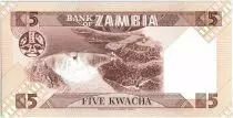 Sambia 5 Kwacha Pres K. Kaunda - hydroelectric dam (1986-1988)