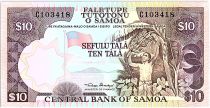 Samoa 10 Tala  - Agriculture worker - ND 1985 Serial C