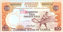 Samoa 20 Tala  - Fisherman - ND 1985 Serial A