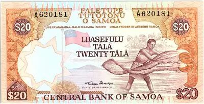 Samoa 20 Tala  - P�cheur - ND 1985 S�rie A