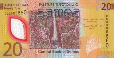 Samoa 20 Tala Samoa - 2023 -  Pigeon des Marquises et Chutes d\'Alofa - Polym�re