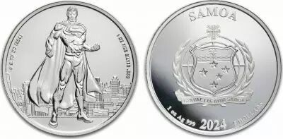Samoa 5 Dollars Superman - DC Comics - 1 Oz Silver 2024