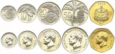Samoa Serial of 5 coins Samoan island 2002