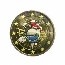 San Marino 2 Euros Commemorative COLOR 10th Anniversary of the Euro\  - San Marino 2012 - Version 1\  (in French)