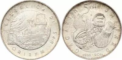 San Marino 5 Euro First Man in Space - 2011