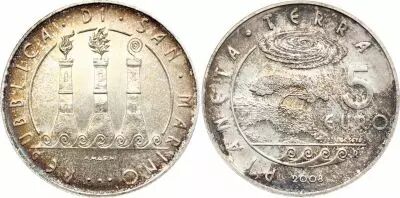 San Marino 5 Euro International Year of Planet Earth - 2008
