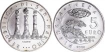 San Marino 5 Euros - Earth - 2008 - Silver