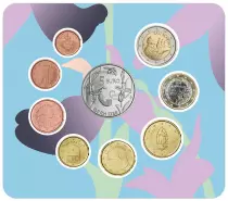 San Marino BU Euro 2024 box set with ?5 Silver Butterfly