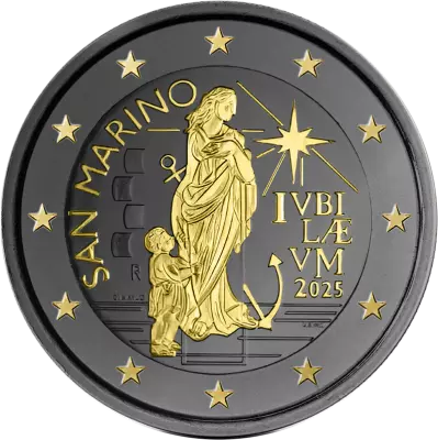 San Marino Jubilee (Holy Year) - 2 Euros Ruthenium Comm�mo 2025