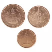 San Marino Lot 1, 2 and 5 euro cents 2006
