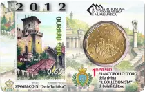 San Marino Prima Torre - 50 centimes 2019 Coincard + Stamp