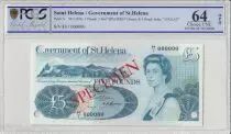 Santa Helena 5 Pounds Elizabeth II - Boats - ND 1976 - PCGS 64 OPQ