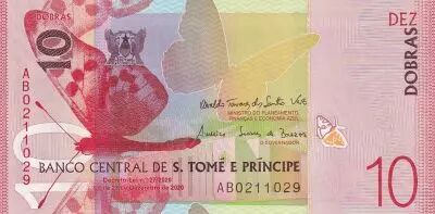 Santo Tom� y Principe 10 Dobras - Butterfly - Bird - 23-12-2020 - Serial AB