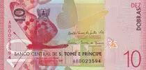 Santo Tom� y Principe 10 Dobras - Butterfly - Bird- Polymer - 2020 - UNC - P.NEW