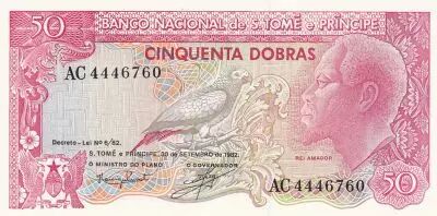 Santo Tom� y Principe 50 dobras - Kg Amador, flower - Fishermen - 1982