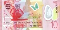 Sao Tom� und  Prinzice 10 Dobras Butterfly - Bird- Polymer 2016 (2017)