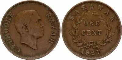 Sarawak 1 Cent Charles V Brooke  - 1937 H