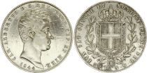 Sardaigne 5 Lire, Charles-Albert - Armoiries - 1844 P B